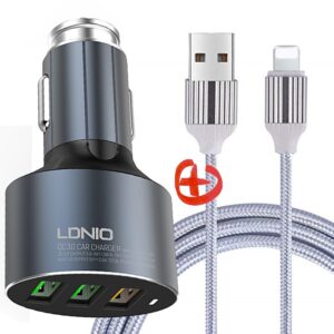 “LDNIO C703Q 36W 3포트 시거잭 차량용 고속 충전기+8핀케이블 추천 가성비 최강의 아이템”
