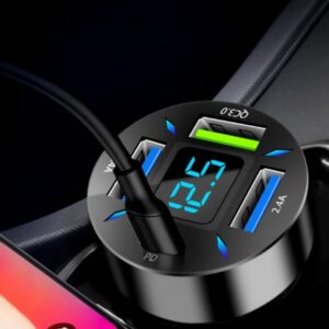 “LED 차량용시거잭 고속충전기 QC3.0 PD USB 4포트, 이거 필수템이네요”