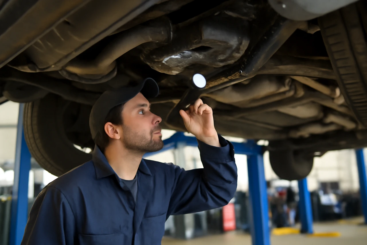 정비사 오일 누유 점검 / AI 생성 이미지