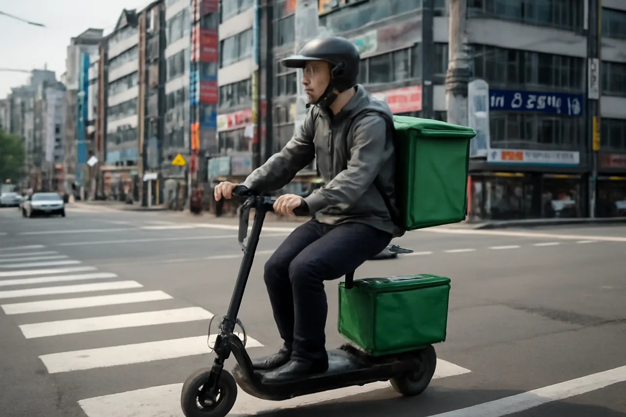 배달용 전기 이륜차 / AI 생성 이미지